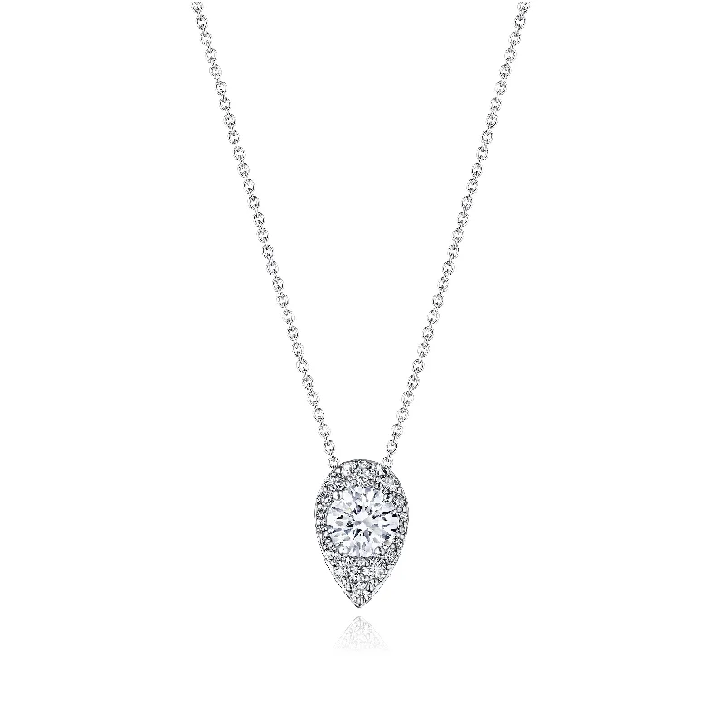 romantic heart necklaces for women -TACORI Bloom | 17" Pear Bloom Diamond Necklace FP811SRDPS65