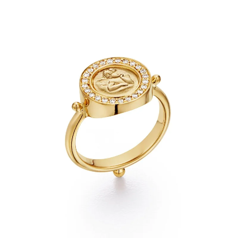 Women's rings crescent-band-18K Small Angel Ring