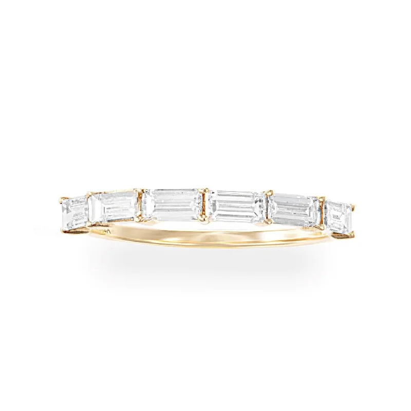 Women's rings gentle-radiance-Diamond Baguette Halfway Band