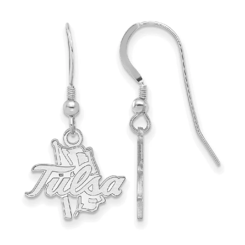 silver huggie earrings for women -Sterling Silver The University of Tulsa Small Dangle Earrings