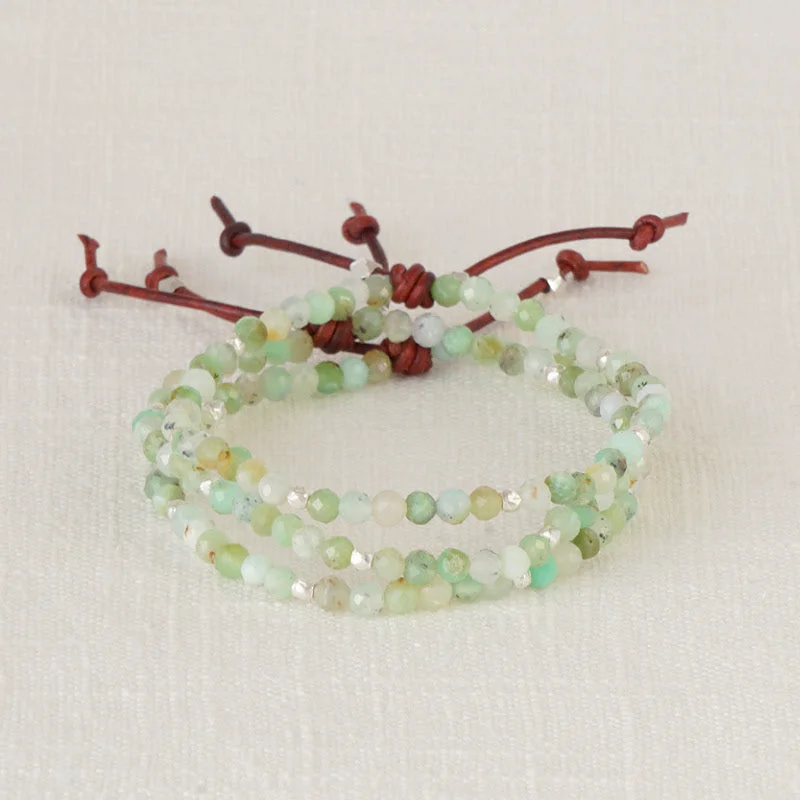 cubic zirconia bracelets for women -Tiny Mantras Bracelet - Chrysoprase | Daily Intention Bracelet