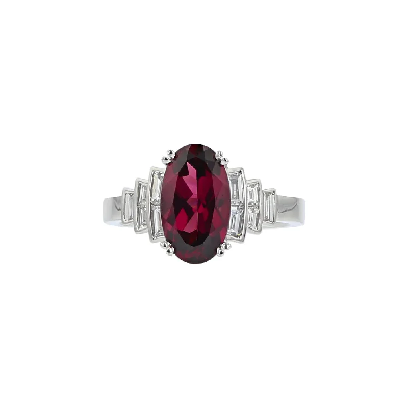 Women's rings faint-shimmer-Garnet and Diamond Pastel Ring