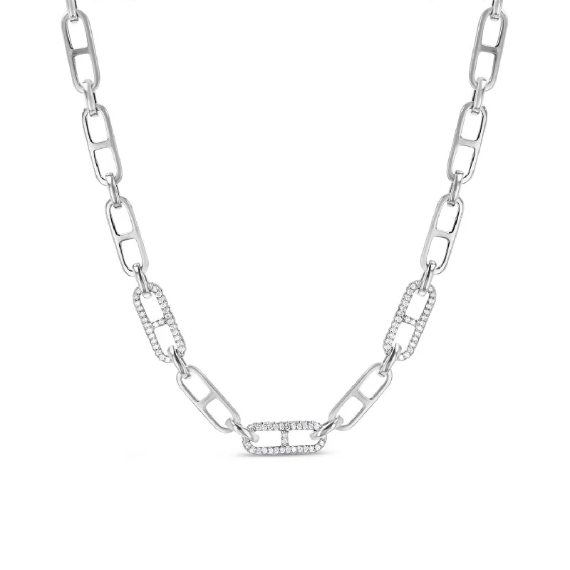 cross necklaces for women -Three Paris H Pave Link Necklace - 16"  N0003091