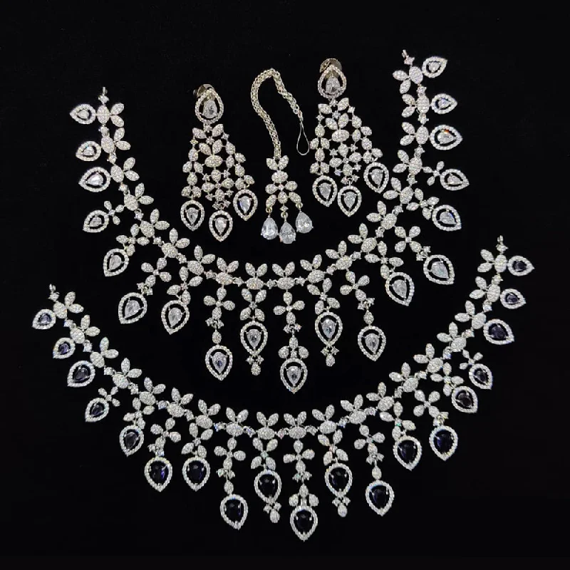 unique necklaces for women -JCM American Diamonds Necklace Set