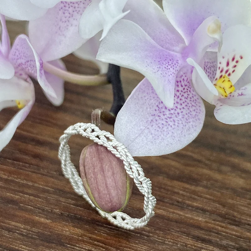 Women's rings luminous-rose-Braided Wire Ring