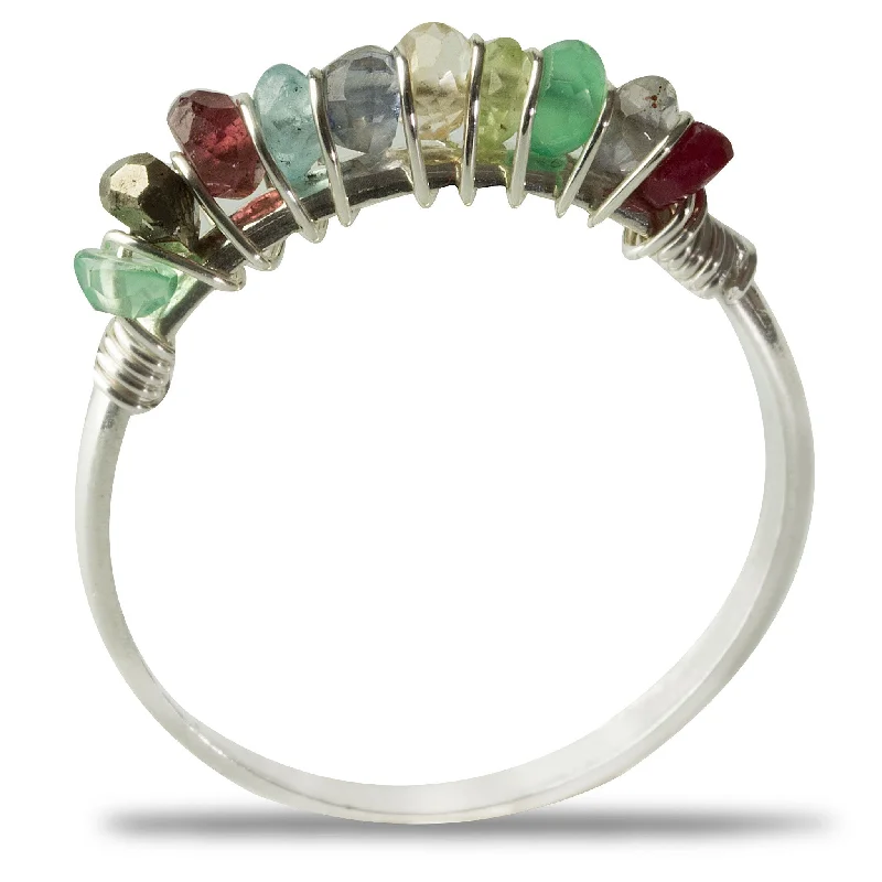 Women's rings gentle-radiance-Silver Multi-Colored Gemstone Ring