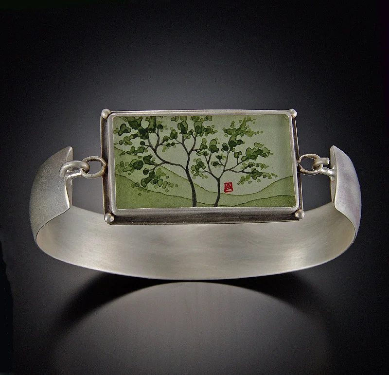 charm bangles for women -Spring Maple Cuff Bracelet