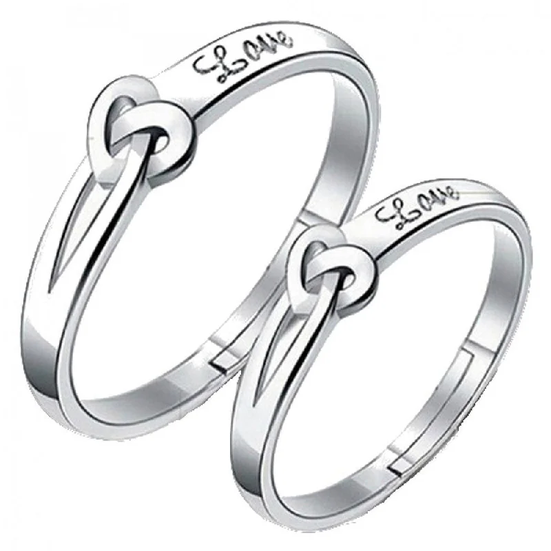 Women's rings blush-arc-Darshana Jewels Silver Plated Adjustable Couple Ring