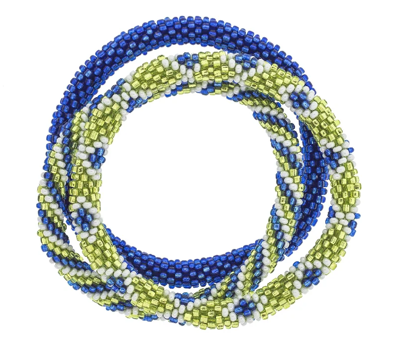 vintage-inspired bangles for women -Game Day Roll-On® Bracelets <br> Blue & Green