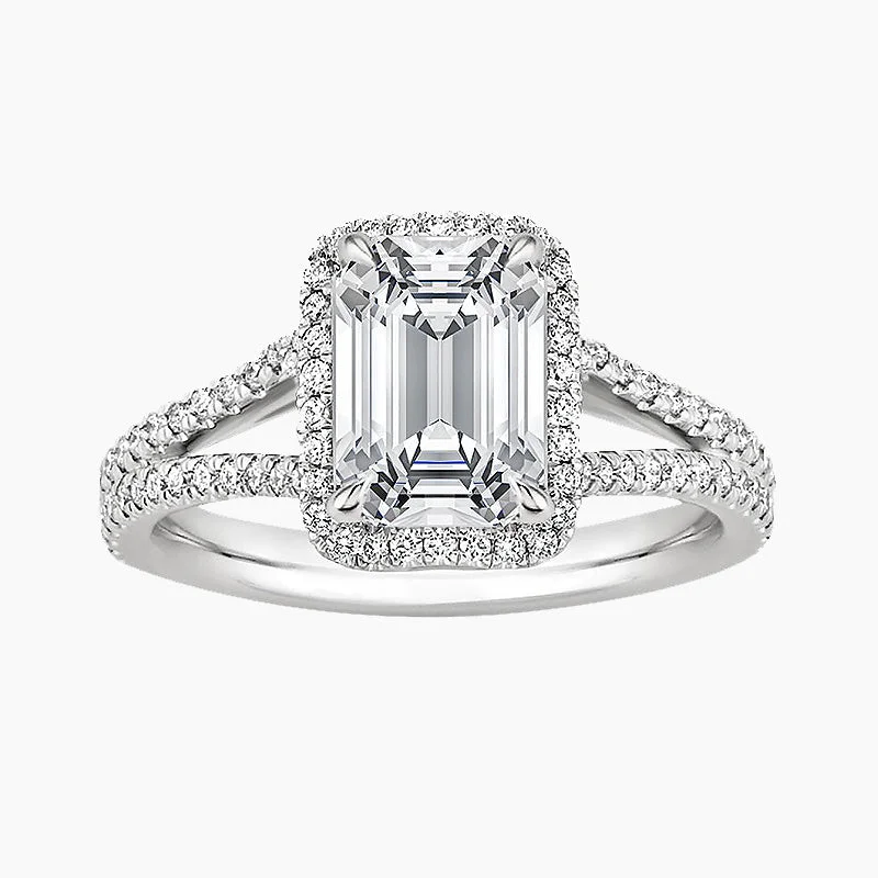 classy yet affordable engagement rings -925 Sterling Silver Emerald Cut Engagement Ring