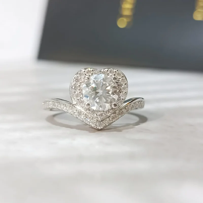 budget-friendly yet elegant engagement rings -1.0ct Autumn Moissanite Engagement Ring in 925 Sterling