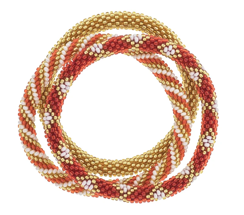 boho bracelets for women -Game Day Roll-On® Bracelets <br> Red & Gold