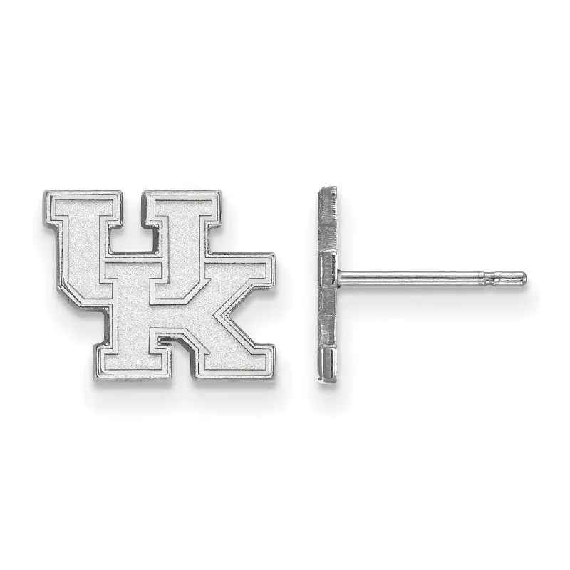 infinity earrings for women -10k White Gold University of Kentucky XS (Tiny) 'UK' Post Earrings