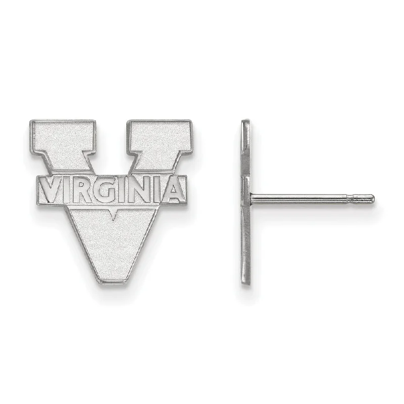 diamond earrings for women -10k White Gold University of Virginia Small Post Earrings