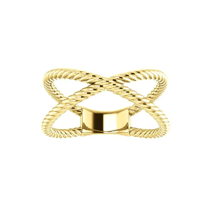 Women's rings vivid-peridot-Rope X Ring