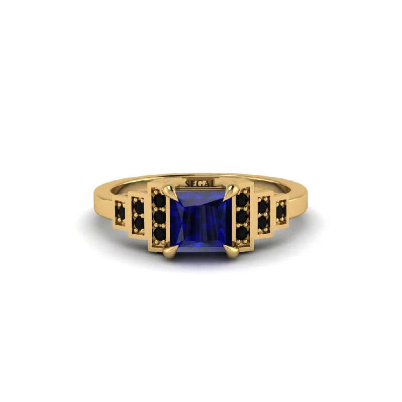 sapphire engagement rings for women -Sapphire Geometric Princess Cut Engagement Ring - Thea No. 43