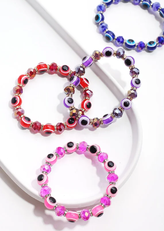 adjustable bangles for women -Dark Colored Evil Eye Bead Bracelet