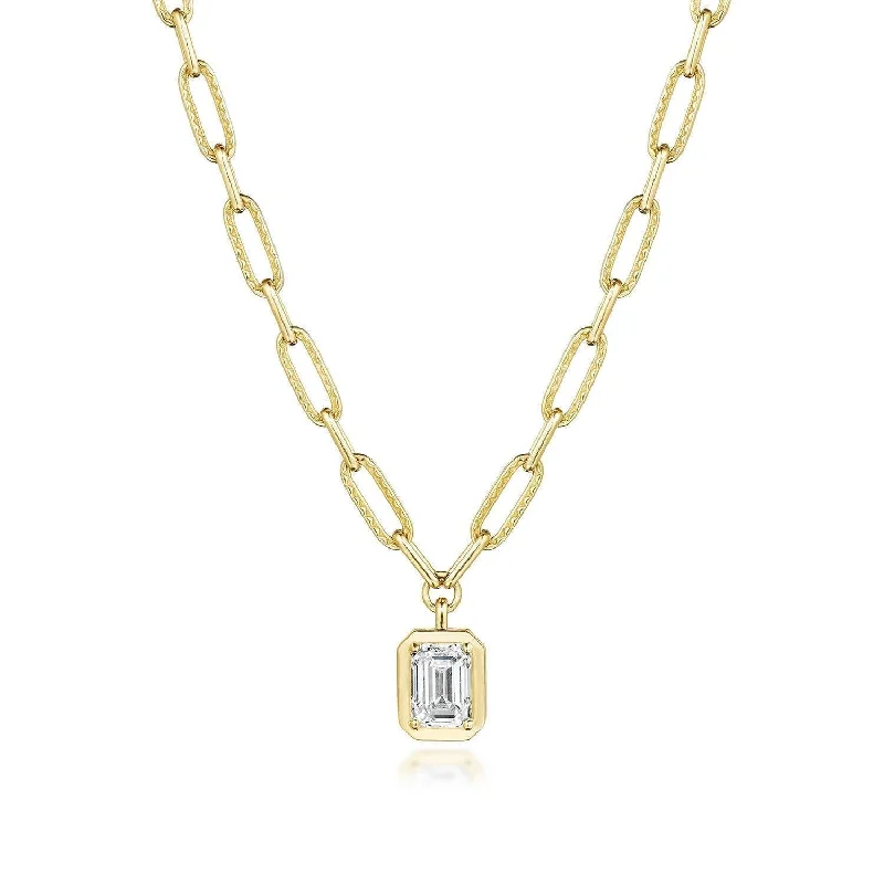 gold plated necklaces for women -TACORI Allure | Petite Diamond Link Necklace - 1.54ct FP813VEC8X6LDY