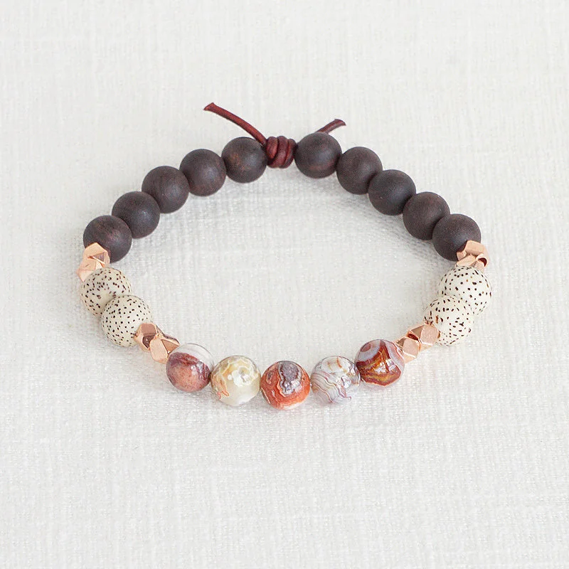 high-end bracelets for women -Perseverance - Laguna Lace Agate | Essential Oil Diffuser Bracelet