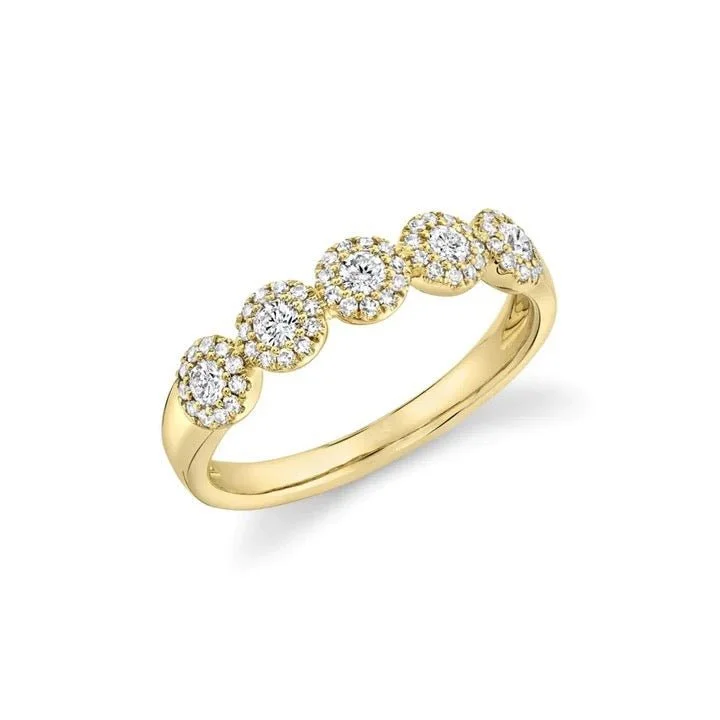 Women's rings twilight-glow-Diamond Halo Band