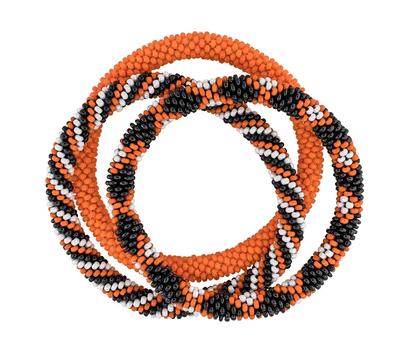 layered bracelets for women -Game Day Roll-On® Bracelets <br> Orange & Black