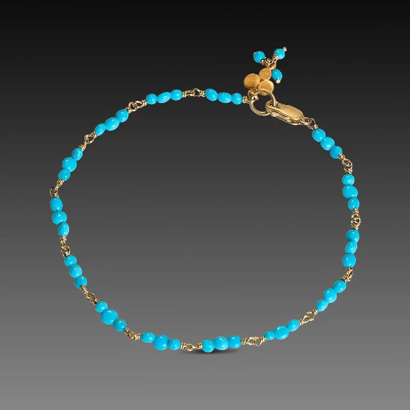 best bracelets for women -Arizona Turquoise & Gold Bracelet