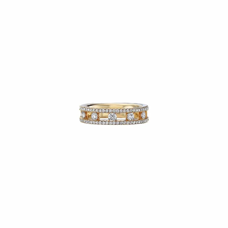 Women's rings contoured-chic-Diamond Air Band