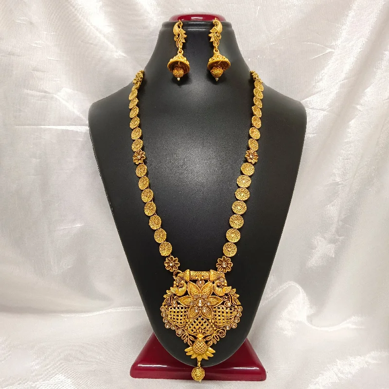 diamond heart necklaces for women -Darshana Jewels Kundan Stone Gold Plated Necklace Set