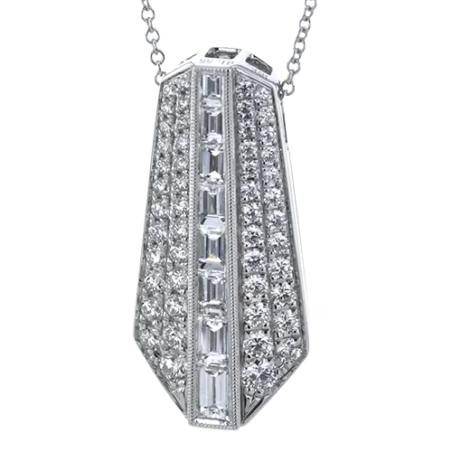 aesthetic silver necklaces for women -Pendant Necklace in 18k Gold with Diamonds MP2380