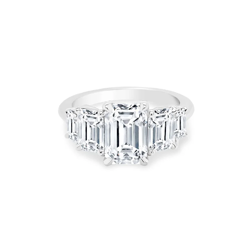 Women's rings twilight-luxe-Emerald Cut with Double Emerald Cut Side Stones