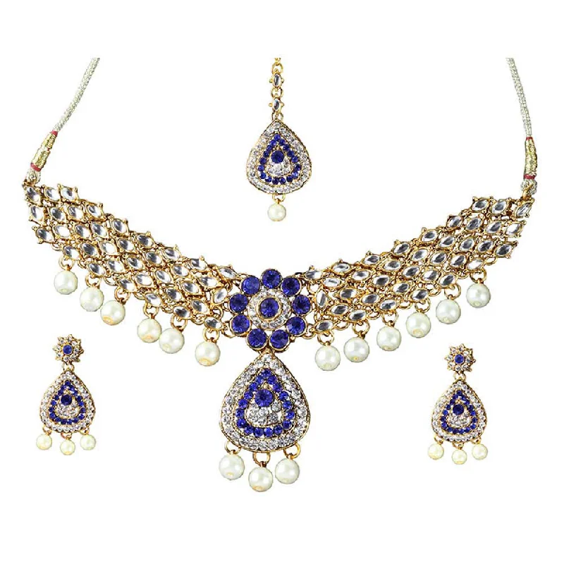 unique charm necklaces for women -Darshana Jewels Gold Plated Austrian Stone Necklace Set