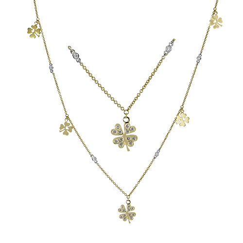 dainty necklaces for women -Necklace in 18k Gold with Diamonds LP4905