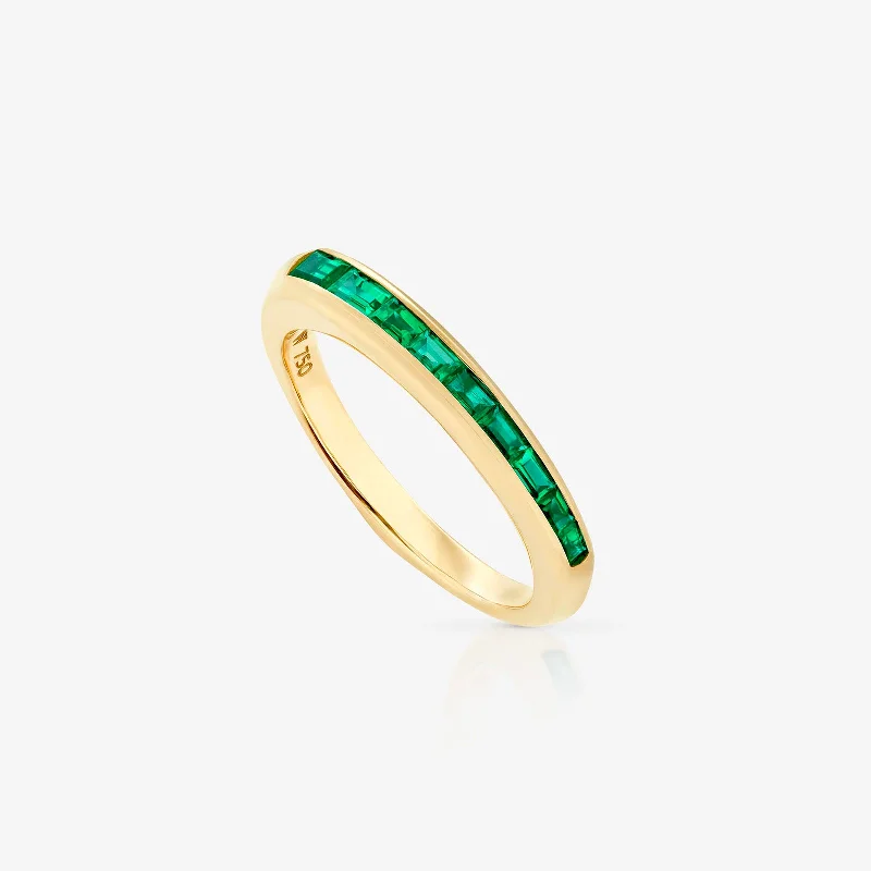 Women's rings twilight-stone-Emerald Baguette Stacking Ring