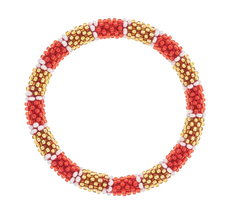 personalized bracelets for women -Game Day Roll-On® Bracelet <br> Red & Gold