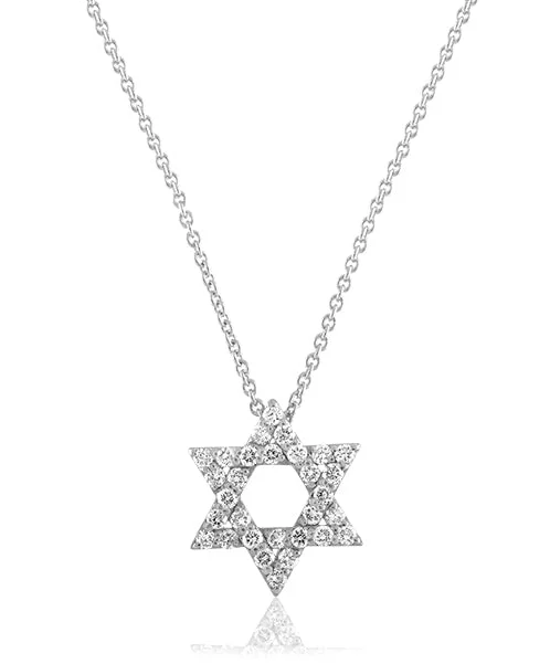 sterling silver necklaces for women -Star of David Diamond Necklace 590