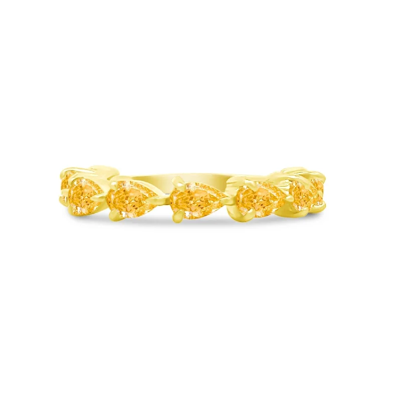 Women's rings Art-Nouveau-luxe-Large Citrine Chasing Pear Band