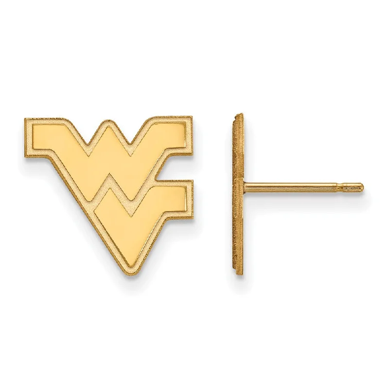 everyday earrings for women -10k Yellow Gold West Virginia University Small Post Earrings