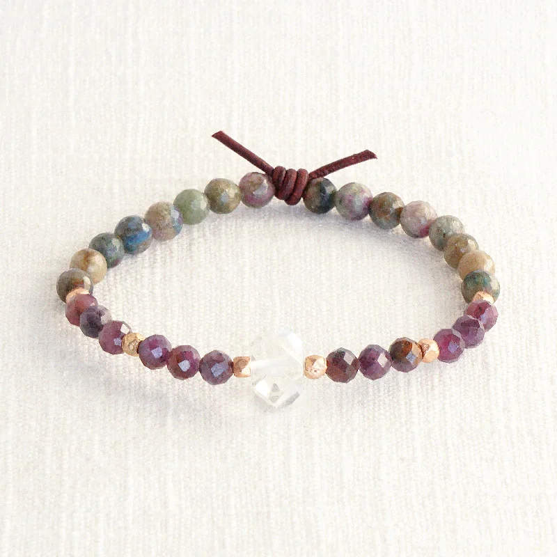 birthstone bracelets for women -Soul Sister Mini Bracelet - Ruby | Gemstone Friendship Bracelet