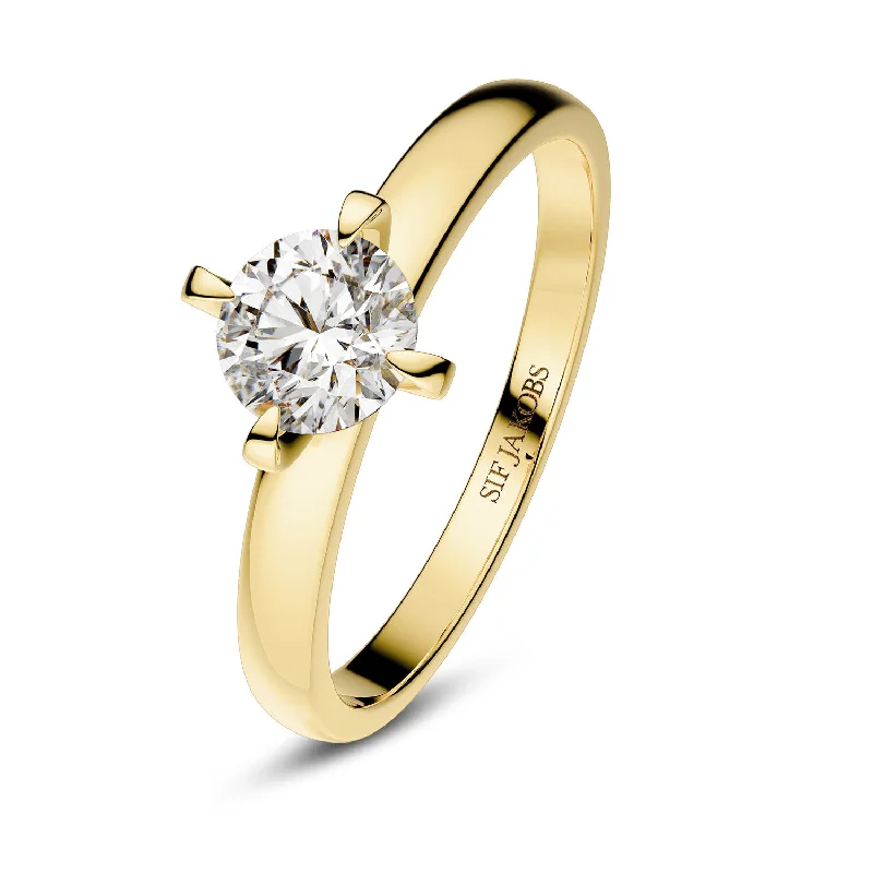 Women's rings contoured-twist-Solitaire ring Venice - with lab-grown diamond