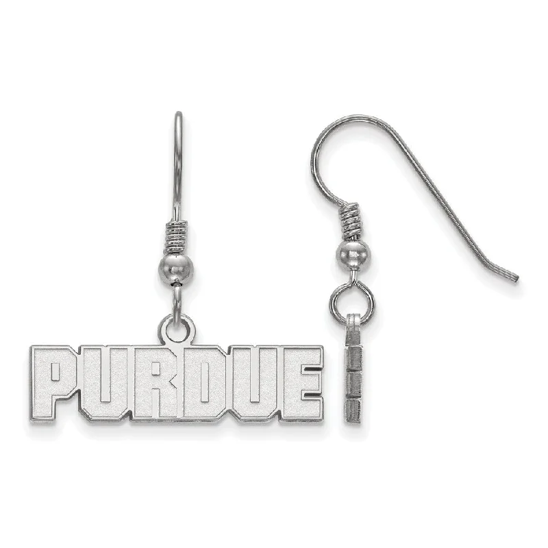 diamond stud earrings for women -Sterling Silver Purdue XS (Tiny) Dangle Earrings