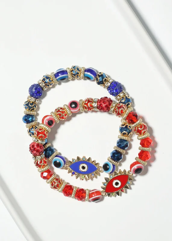 diamond bracelets for women -Evil Eye Bead Bracelet