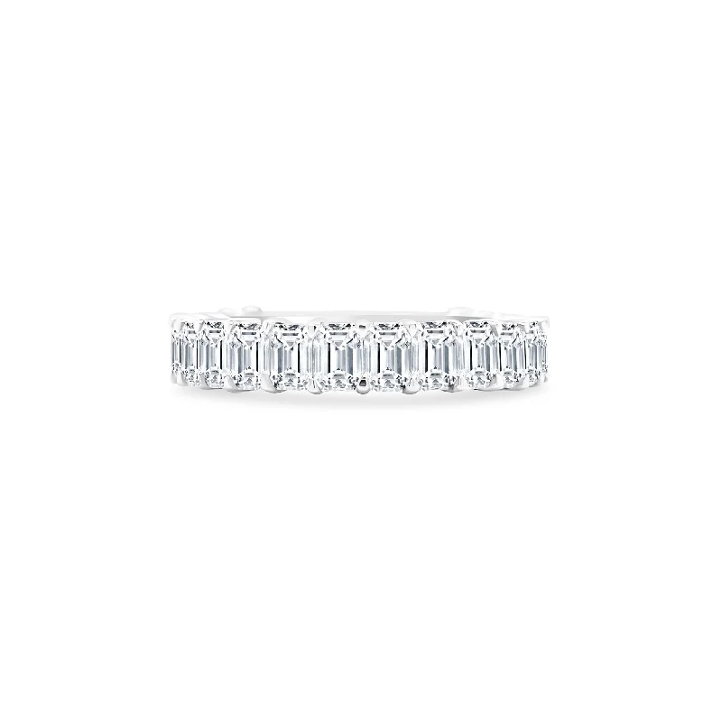 Women's rings contoured-chic-North/South Emerald Cut Diamond Band