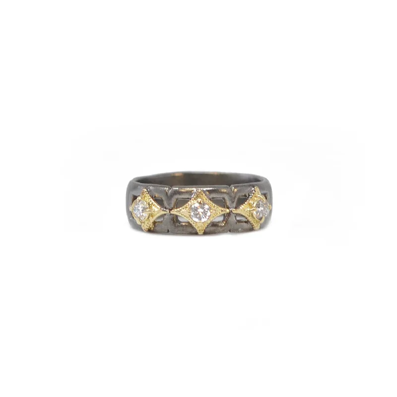 Women's rings glowing-citrine-Paperclip Crivelli Stack Ring