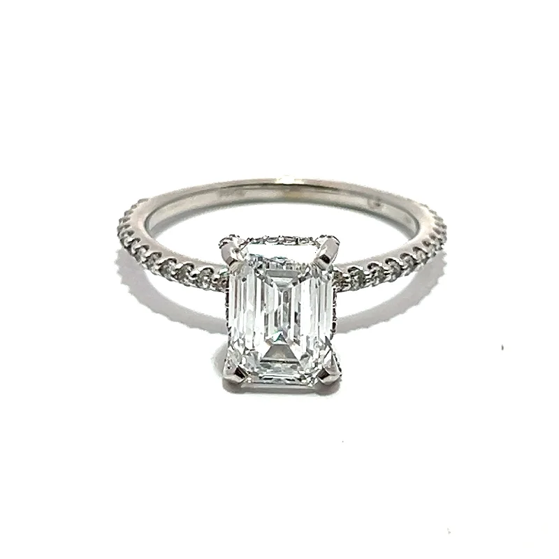 Women's rings blush-detail-Lab Grown Emerald Cut Diamond Ring