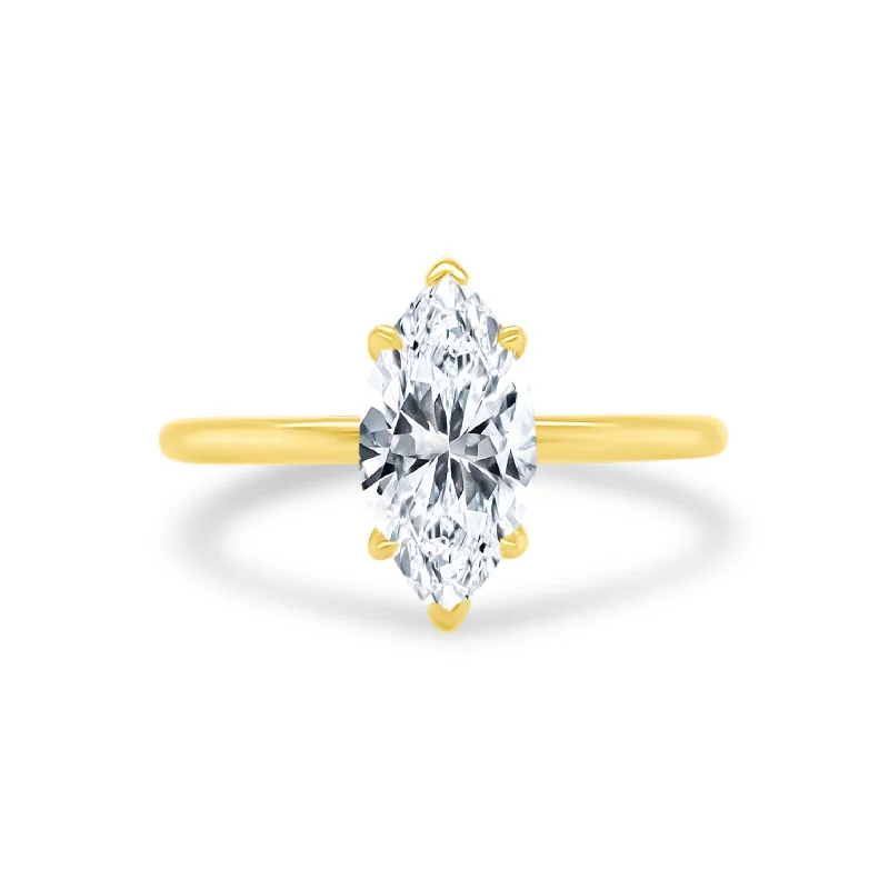 Women's rings golden-tourmaline-Marquise Cut Solitaire