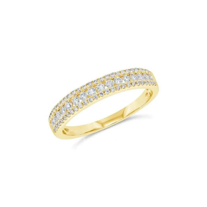 Women's rings contoured-twist-Floating Diamond Band