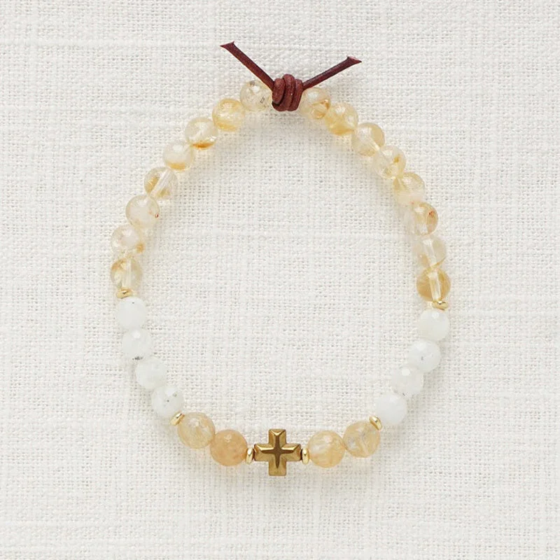 beaded bracelets for women -Faith Over Fear Bracelet - Gold | A Mini Meaningful Bracelet