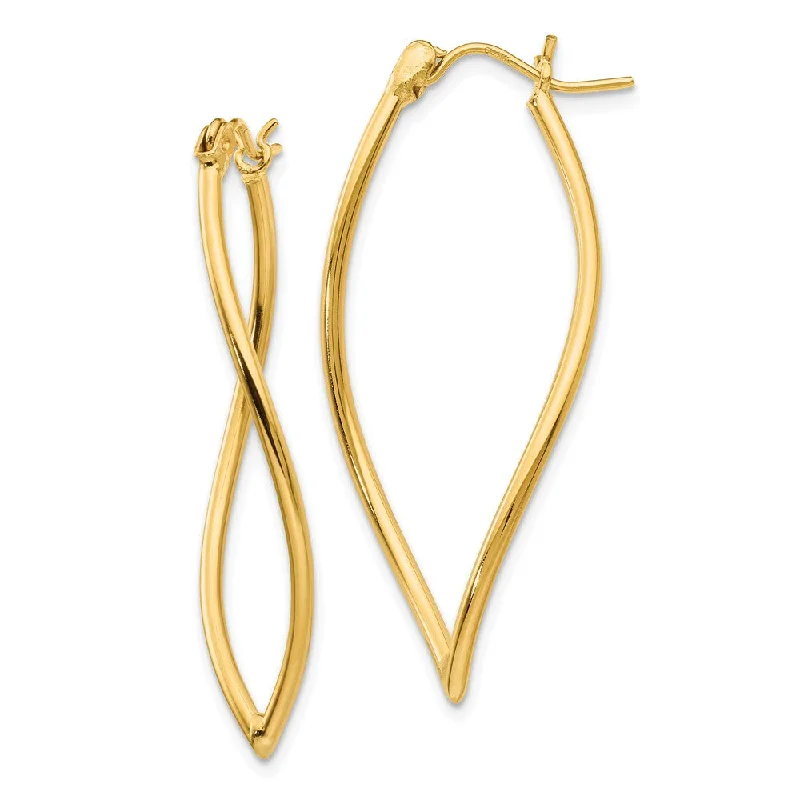 luxury pearl earrings for women -Fancy Hoop Earrings in 14k Yellow Gold, 35mm (1 3/8 Inch)