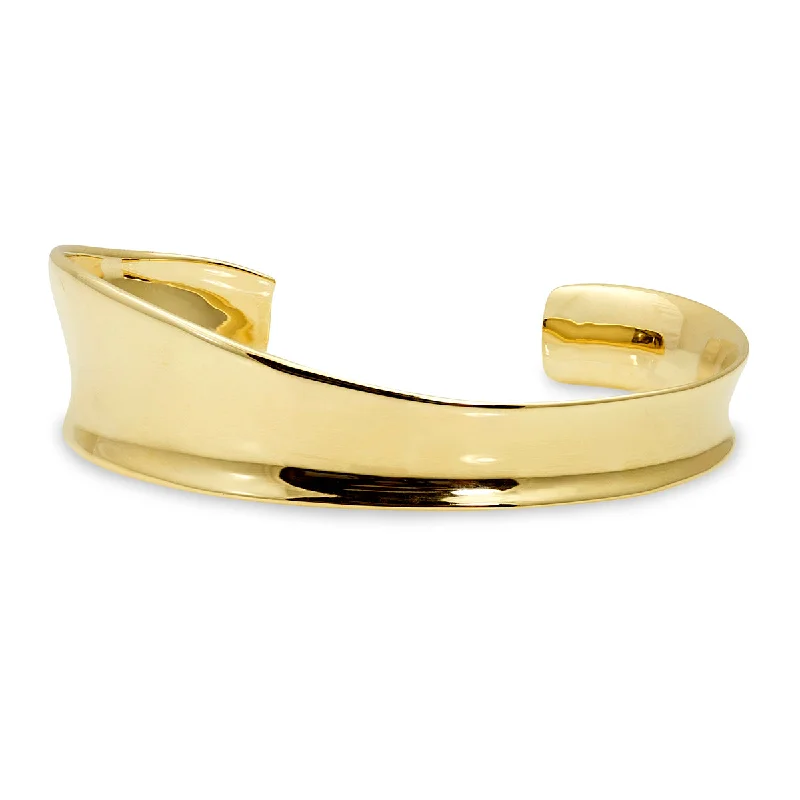 cuff bangles for women -14k Gold Sculptural Cuff Bracelet