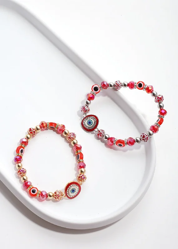 antique bangles for women -Red Evil Eye Bracelet